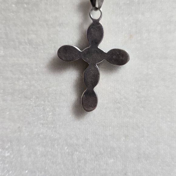 Signed stamped 925 Mexico sterling silver multicolor cabochons stones necklace - Picture 4 of 6